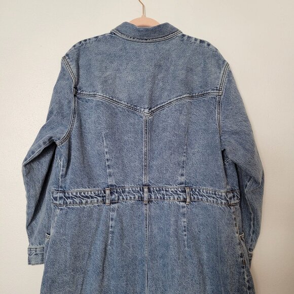 Future Collective Womens Size 18 Denim Shirt Dress With Button Front & Pockets L - Picture 4 of 8